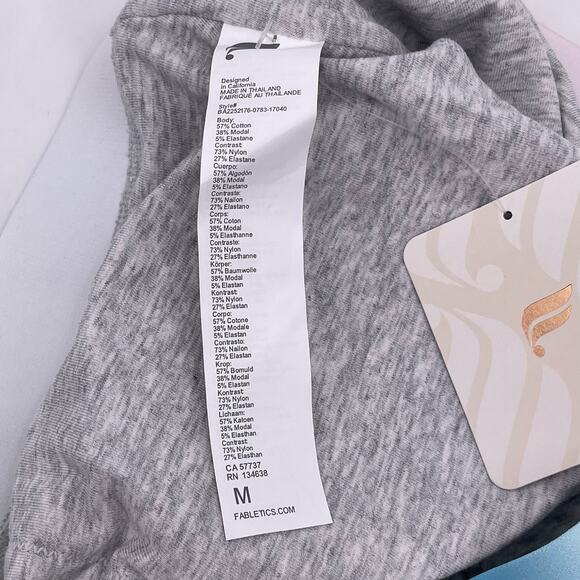 Fabletics Sz M 24/7 Pride Lounge Bra Gray Removable Soft Cups Stretch Knit NWT - Picture 5 of 7